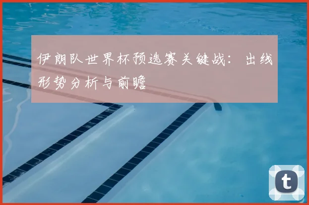 伊朗队世界杯预选赛关键战：出线形势分析与前瞻